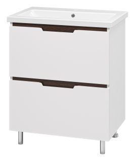 Напольная тумба под раковину Misty Лайм 70см белый/венге